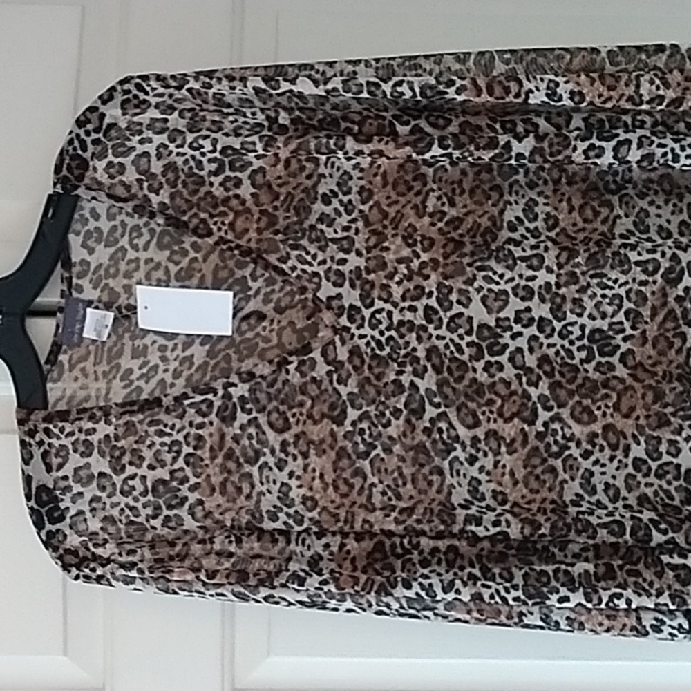 Jordan Taylor V Neck Leopard Print Long sleeve Beach Cover up M - Picture 6 of 10